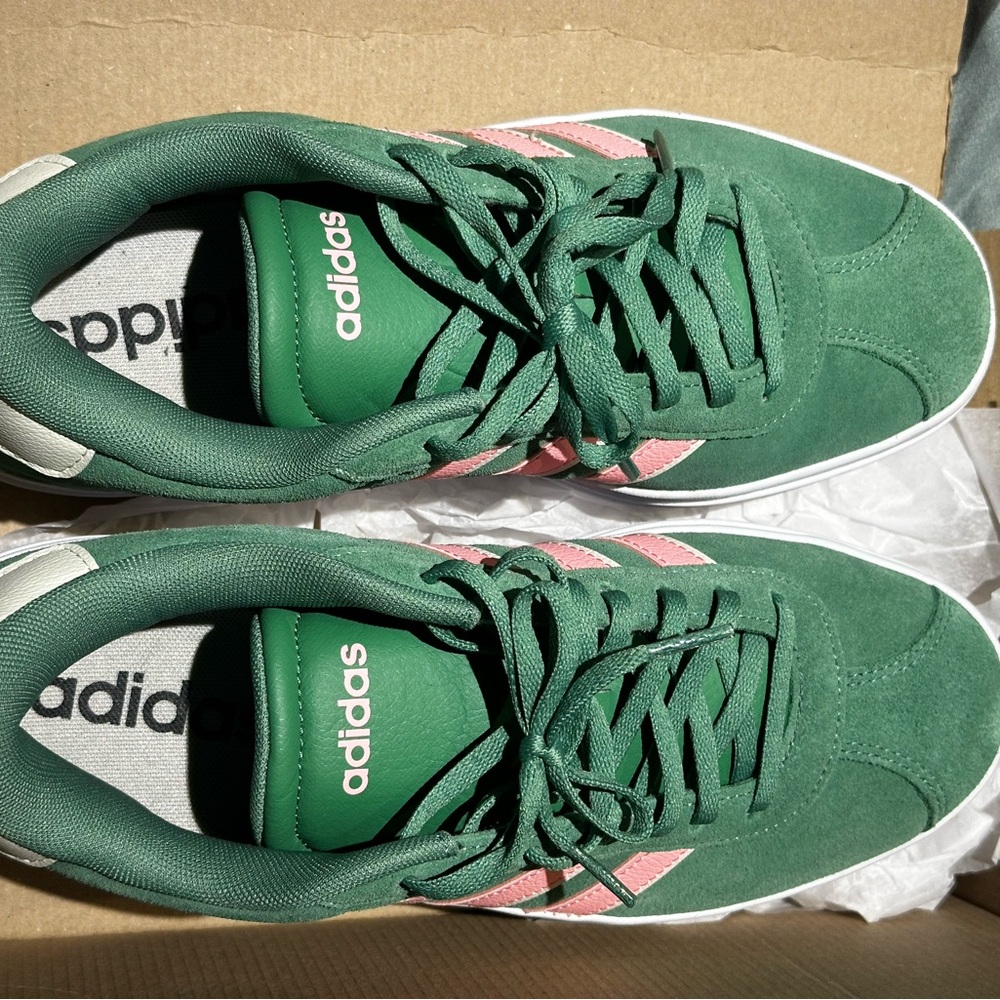 Adidas Green and Pink Women's Sneakers